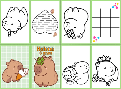 Lembrancinha de Aniversário Capivara para Colorir e Imprimir