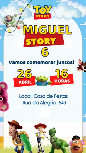 Invitation d'anniversaire Toy Story – Statique – Felicity Artes