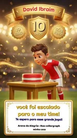 Soccer Birthday Invitation – Static – Convites Digitais Exclusivos
