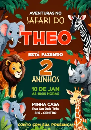Safari Birthday Invitation – Static – Jotta