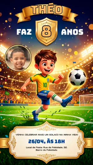 Soccer Birthday Invitation – Static – Alegria no ar