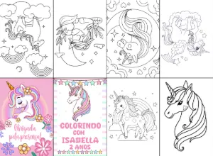 Livrinho de Colorir Unicórnio para Editar Online e Imprimir