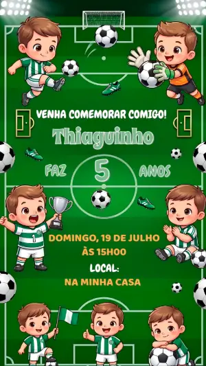 Soccer Birthday Invitation – Static – Alegria no ar