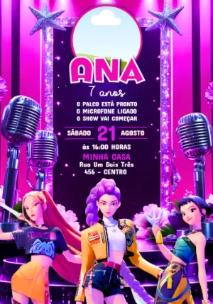 Invitation d'anniversaire KPop Demon Hunters – Statique – Jotta