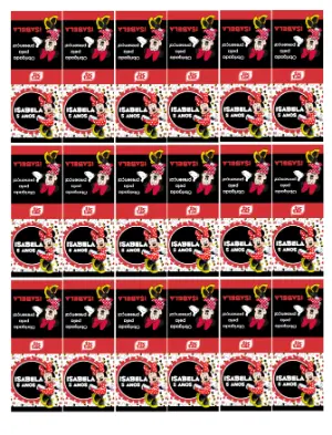 Rótulo Tictac Minnie Vermelha Editável para Lembrancinha