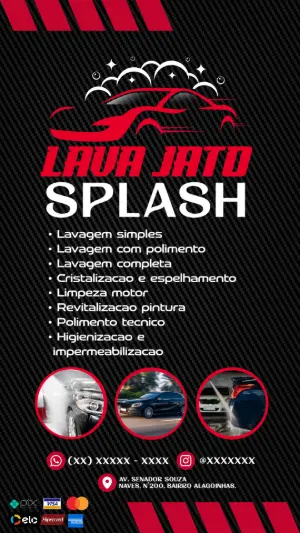 Flyer Editável para Lava Jato e Estética Automotiva Online