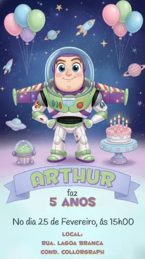 Invitation d'anniversaire Toy Story – Statique – CollorGraph Convites