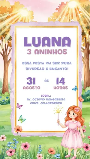 魔法花园生日邀请函 – 静态 – CollorGraph Convites