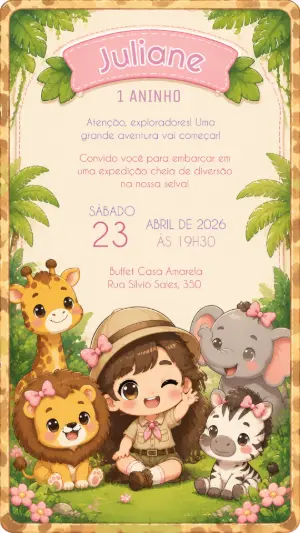 Safari Birthday Invitation – Static – Felicity Artes