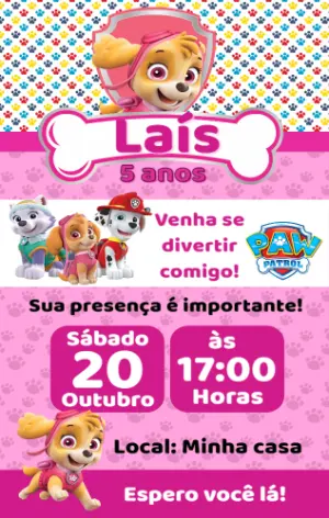 Invito di compleanno Paw Patrol – Statico – Color Art Studio