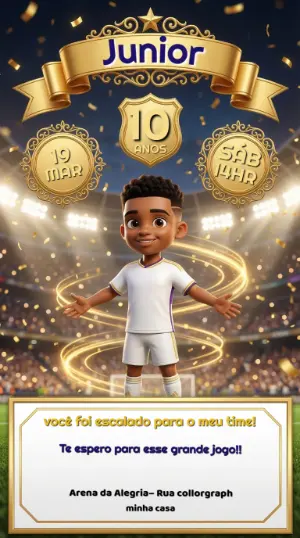 Soccer Birthday Invitation – Static – Convites Digitais Exclusivos