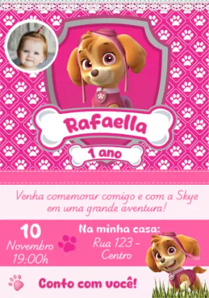 Invito di compleanno Paw Patrol – Statico – Convites e Artes Digitais