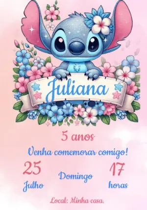 Invitación de cumpleaños Stitch – Estático – Priscila