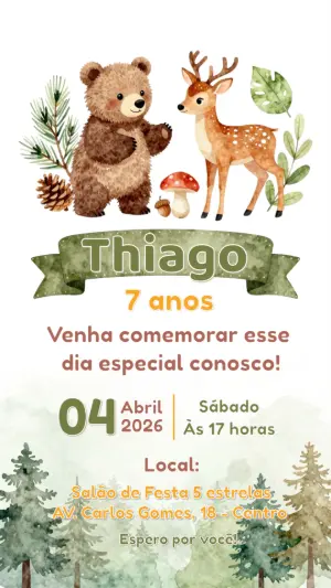 Animals Birthday Invitation – Static – CollorGraph EDITOR