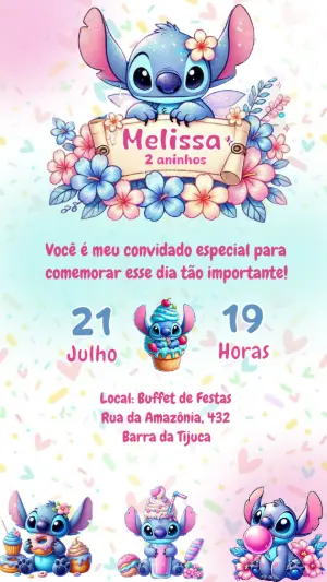 Stitch Birthday Invitation – Static – Felicity Artes