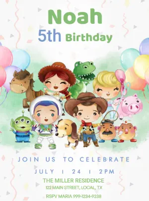 Invitation d'anniversaire Toy Story – Statique – Decore Arte