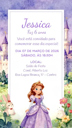 Invitación de cumpleaños Princesas – Estático – CollorGraph EDITOR