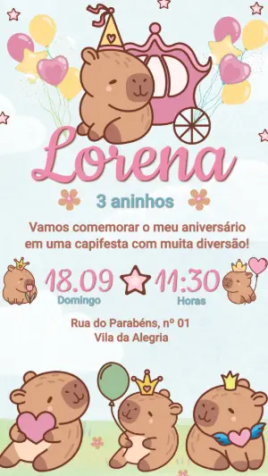 Invitación de cumpleaños Princesas – Estático – Festôu Convites