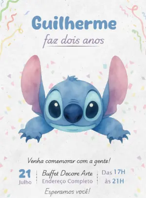 Stitch Birthday Invitation – Static – Decore Arte