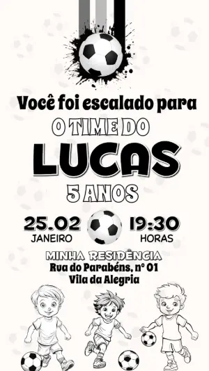 Soccer Birthday Invitation – Static – Festôu Convites