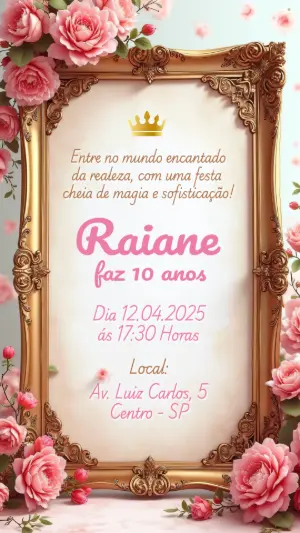 Invitación de cumpleaños Princesas – Estático – Gisele