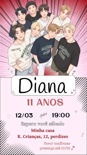 Stray Birthday Invitation – Static – Gema Artes Digitais