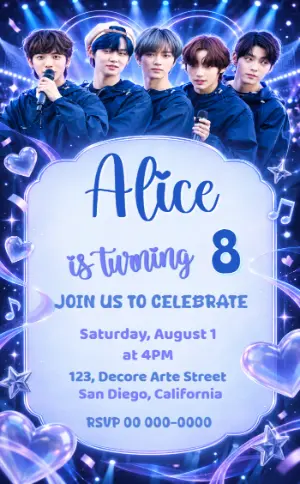 Invitation d'anniversaire KPop Demon Hunters – Statique – Decore Arte