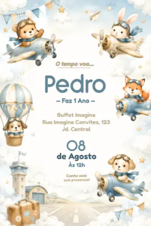 Animals Birthday Invitation – Static – Érika Souza Studio