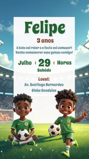 Soccer Birthday Invitation – Static – CollorGraph Convites