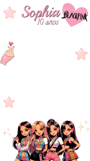 Moldura para Stories Sua Vez Tema Blackpink K-pop para Editar