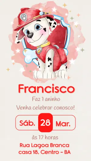Invito di compleanno Paw Patrol – Statico – CollorGraph EDITOR