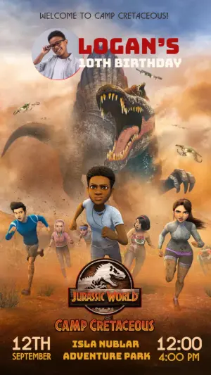 Invitación de cumpleaños Dinosaurio – Estático – Tay
