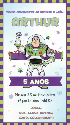 Invitation d'anniversaire Toy Story – Statique – CollorGraph Convites