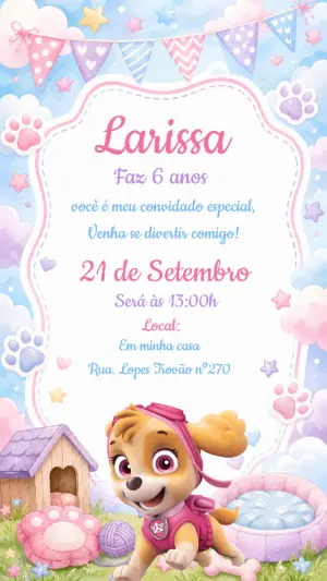 Invito di compleanno Paw Patrol – Statico – CollorGraph EDITOR