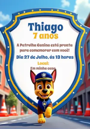 Invito di compleanno Paw Patrol – Statico – CollorGraph Convites