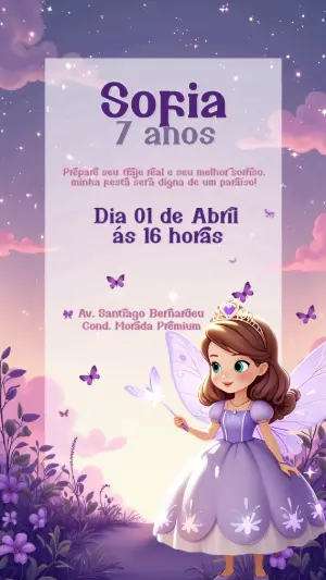 Invitación de cumpleaños Princesas – Estático – CollorGraph Convites