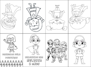 Mini Livro de Colorir Super-Heroína para Editar Online