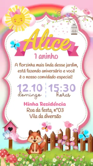 Animals Birthday Invitation – Static – Convide aê!
