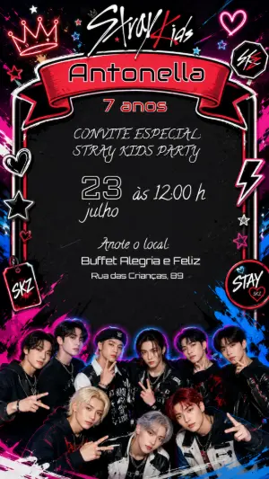 Invitation d'anniversaire KPop Demon Hunters – Statique – Felicity Artes