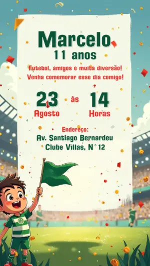 Soccer Birthday Invitation – Static – CollorGraph Convites