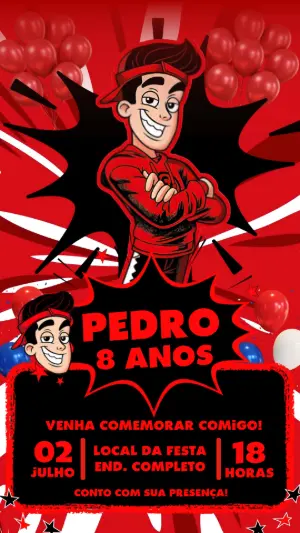 Convite Animado Aniversário Enaldinho para Editar Online