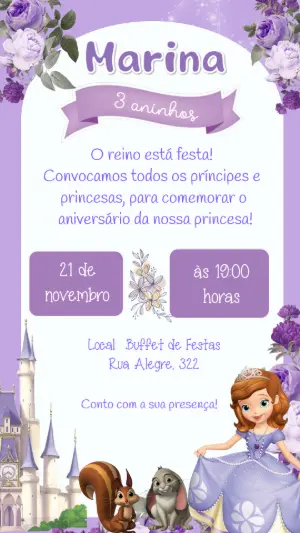 Invitación de cumpleaños Princesas – Estático – Felicity Artes