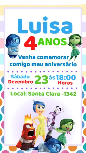 Convite de Aniversário Divertidamente Colorido para Editar