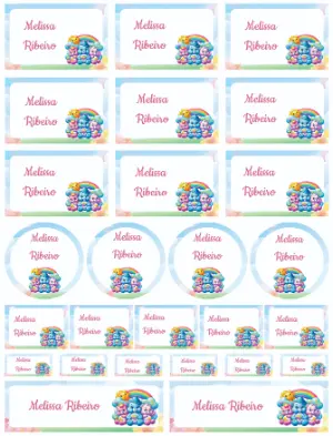 Kit de Etiquetas Escolares Ursinhos Fofos para Editar e Imprimir