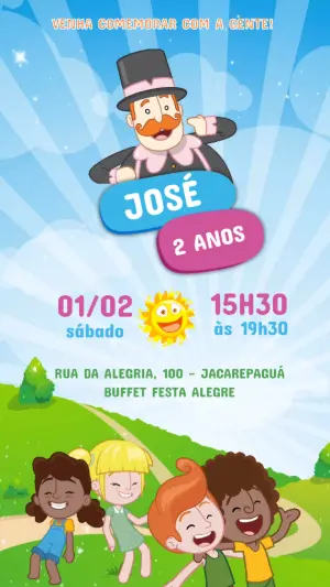 Convite Animado Aniversário Infantil Mundo Bita para Editar