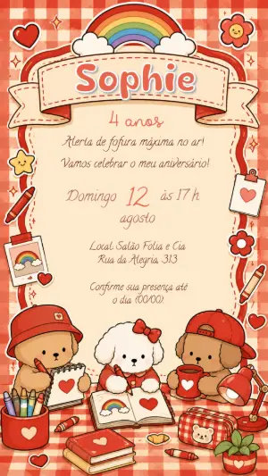 Convite de Aniversário Bobbie Goods Editável