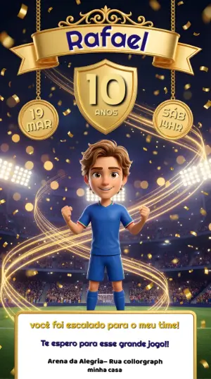 Soccer Birthday Invitation – Static – Convites Digitais Exclusivos