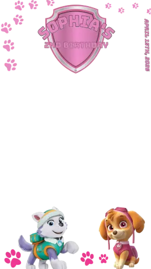 Editable Paw Patrol Birthday Filter with Skye & Everest