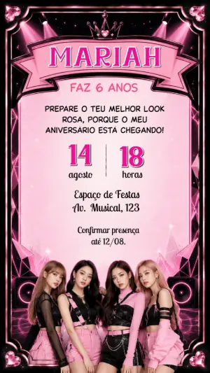Invitation d'anniversaire KPop Demon Hunters – Statique – Felicity Artes