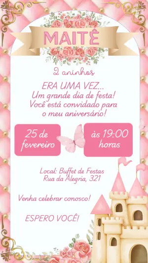 Invitación de cumpleaños Princesas – Estático – Felicity Artes